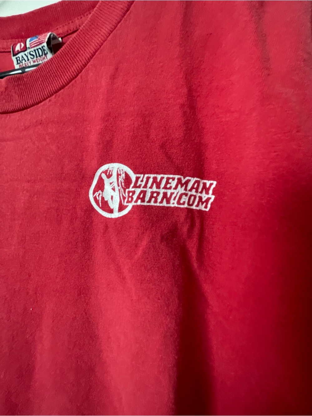 Lineman Barn Tshirt Graphic Fireman Need Hero’s Large Men’s 100% Cotton